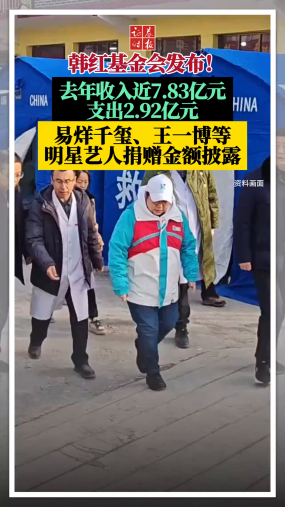 韩红基金会发布！去年收入近7.83亿元，支出2.92亿元，易烊千玺、王一博等明星艺人捐赠金额披露