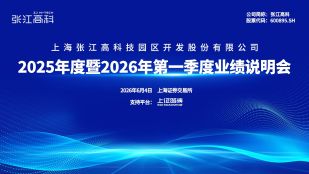 张江高科2025年年度暨2026年第一季度业绩说明会