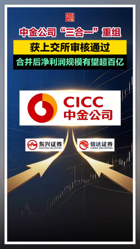中金公司“三合一”重组获上交所审核通过，合并后净利润规模有望超百亿