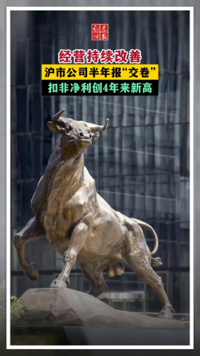 经营持续改善 沪市公司半年报“交卷”，扣非净利创4年来新高