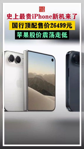 史上最贵iPhone新机来了 国行顶配售价26499元 苹果股价震荡走低