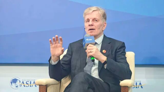 3月25日,芬兰前总理阿霍在博鳌亚洲论坛2026年年会上接受媒体采访。(第一财经记者 程程/摄)