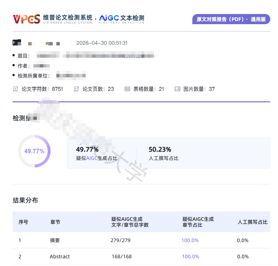 周晓芸调整后的一次检测报告